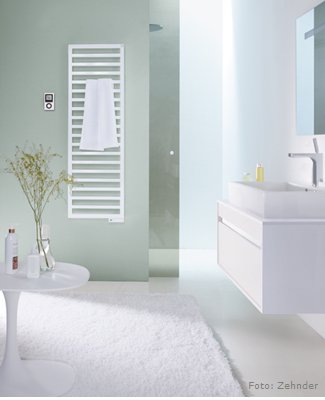 Bei diesem Bad-Heizkörper ist die Gestaltung ganz auf den rechten Winkel ausgerichtet: Quadratische Heizrohre fügen sich elegant in das viereckige Rahmenprofil ein. (Zehnder Quaro)<br /> Bei diesem Bad-Heizkörper ist die Gestaltung ganz auf den rechten Winkel ausgerichtet: Quadratische Heizrohre fügen sich elegant in das viereckige Rahmenprofil ein. (Zehnder Quaro)<br />